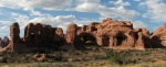 Elephant train on the left, Double Arch in the middle, and Cove of Caves behind.