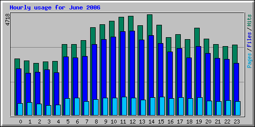 Hourly usage for June 2006